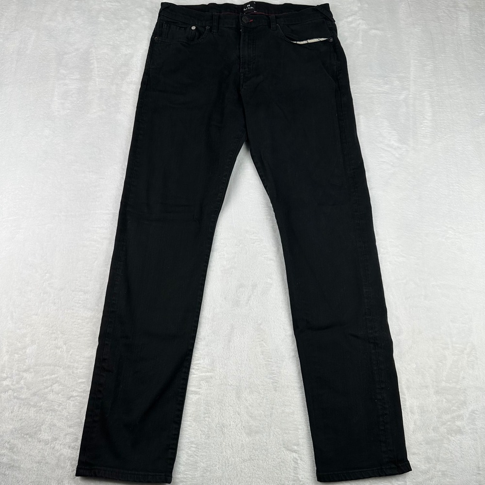 PS Paul Smith Mens Black Zebra Patch Slim Jeans Pants M2R-301Z W32 L30